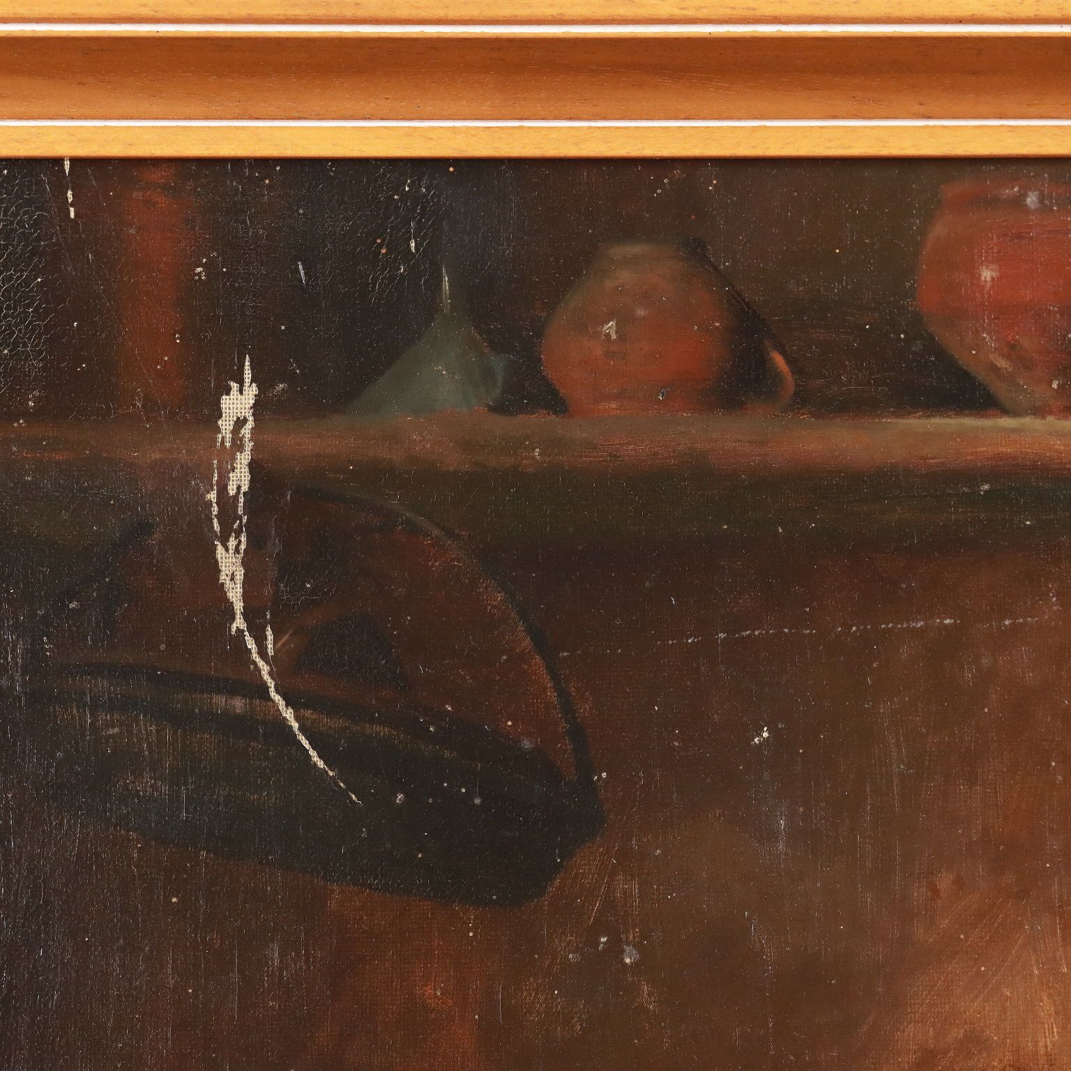 Interior Scene Attr. To G. Bellei Oil On Canvas XIX Century photo vintage