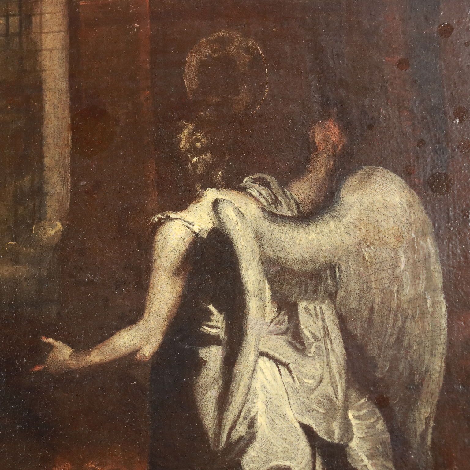 Painting Daniel In The Lion's Dem Oil On Canvas XVII Century photo 4950.0