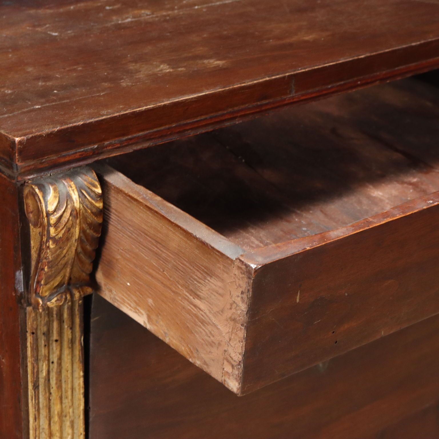 Antique Empire Bedside Table Walnut Drawer Italy XIX Century photo Furniture