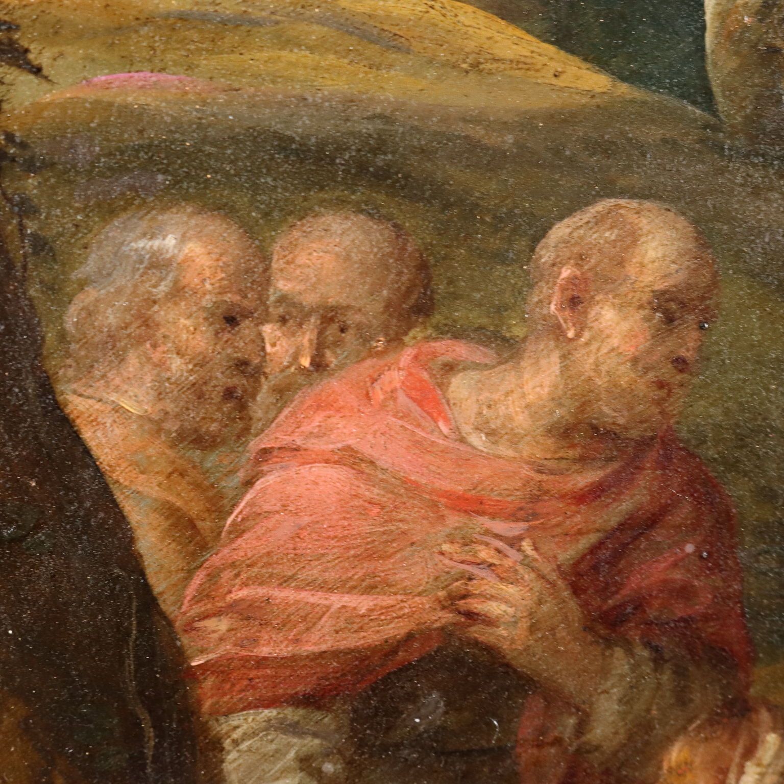 Ancient Painting Healing Scene '600 Oil On Copper photo vintage
