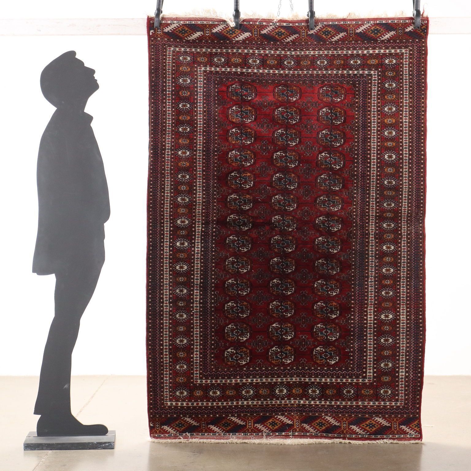 Antique Bukhara Carpet Cotton Thin Knot Pakistan 114 X 75 In photo furniture