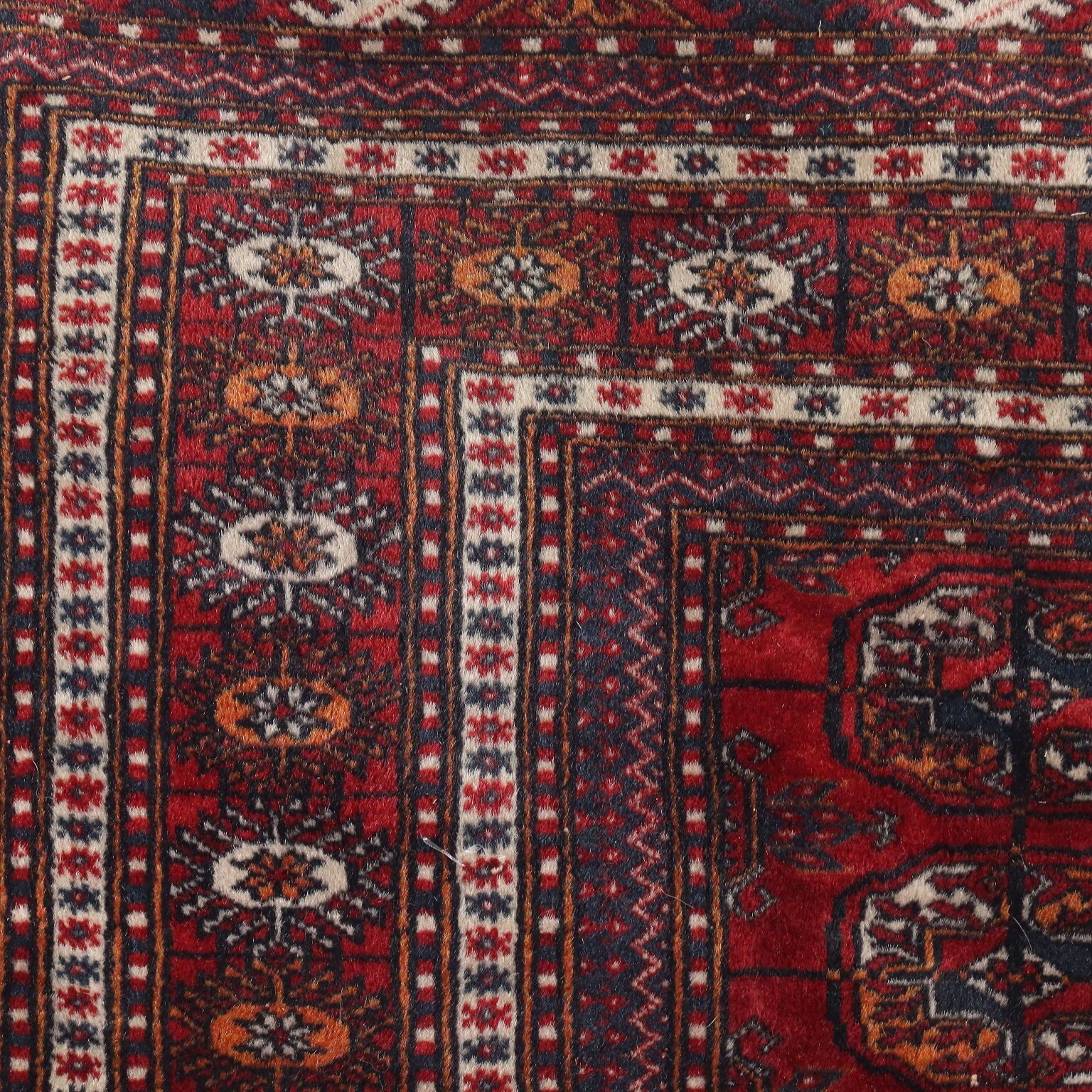 Antique Bukhara Carpet Cotton Thin Knot Pakistan 114 X 75 In photo Textiles