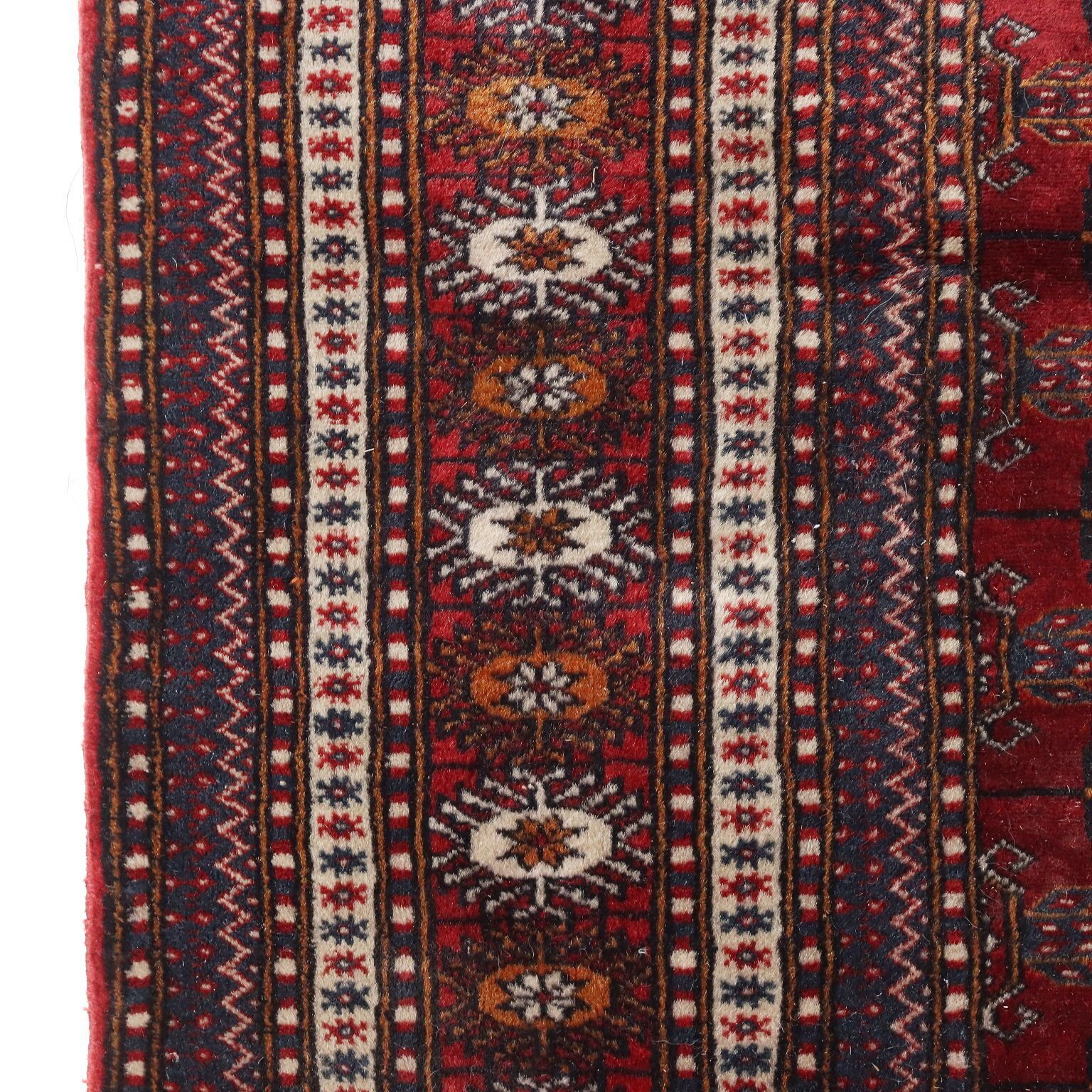 Antique Bukhara Carpet Cotton Thin Knot Pakistan 114 X 75 In photo 370.0