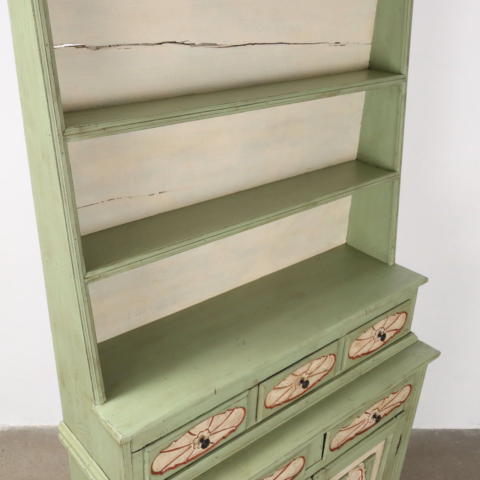 Ancien Double Top Cupboard Baroque Fir Italy XX Century photo vinterior