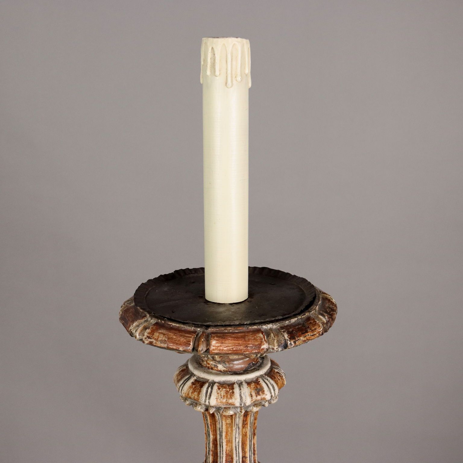 Antique Floor Lamp Lacquered Wood Italy XIX Century photo for sale