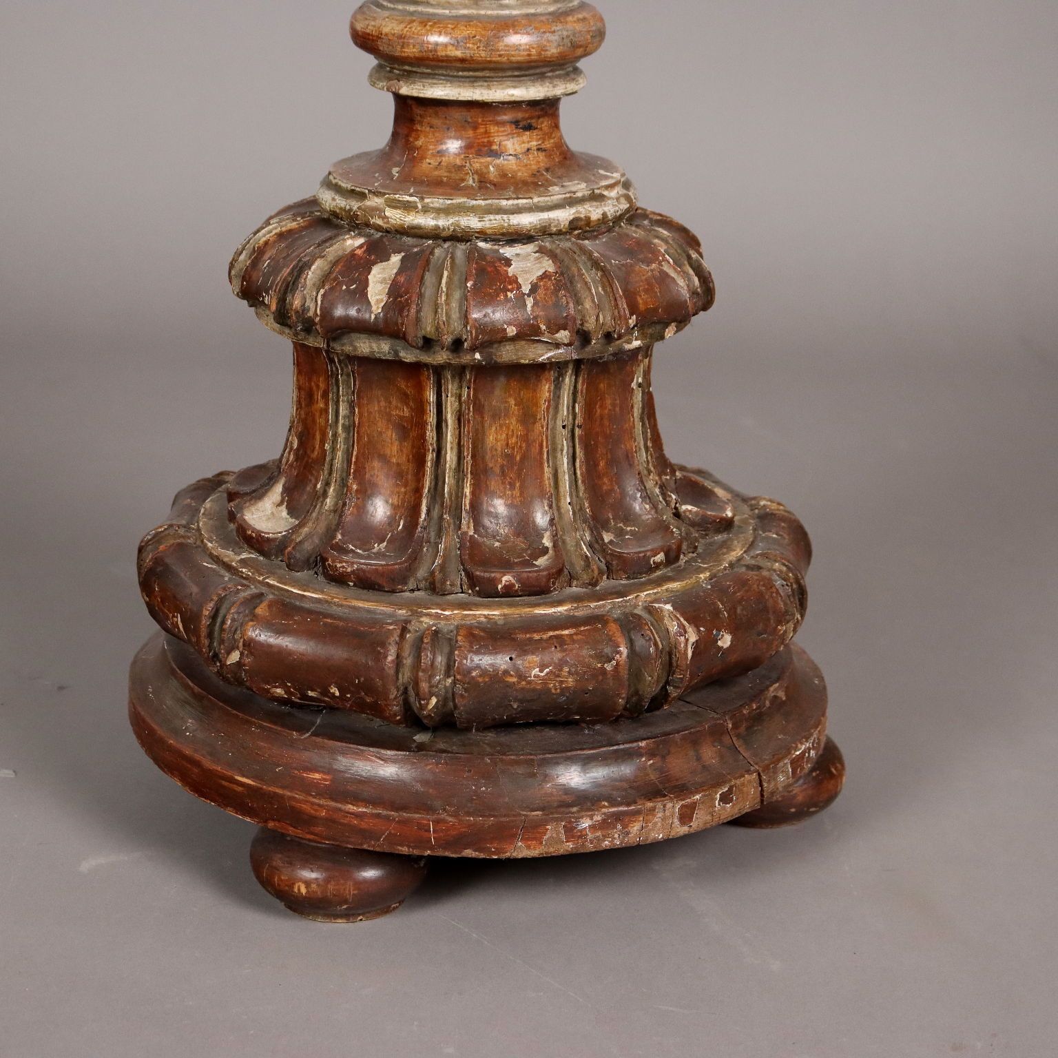 Antique Floor Lamp Lacquered Wood Italy XIX Century photo vinterior
