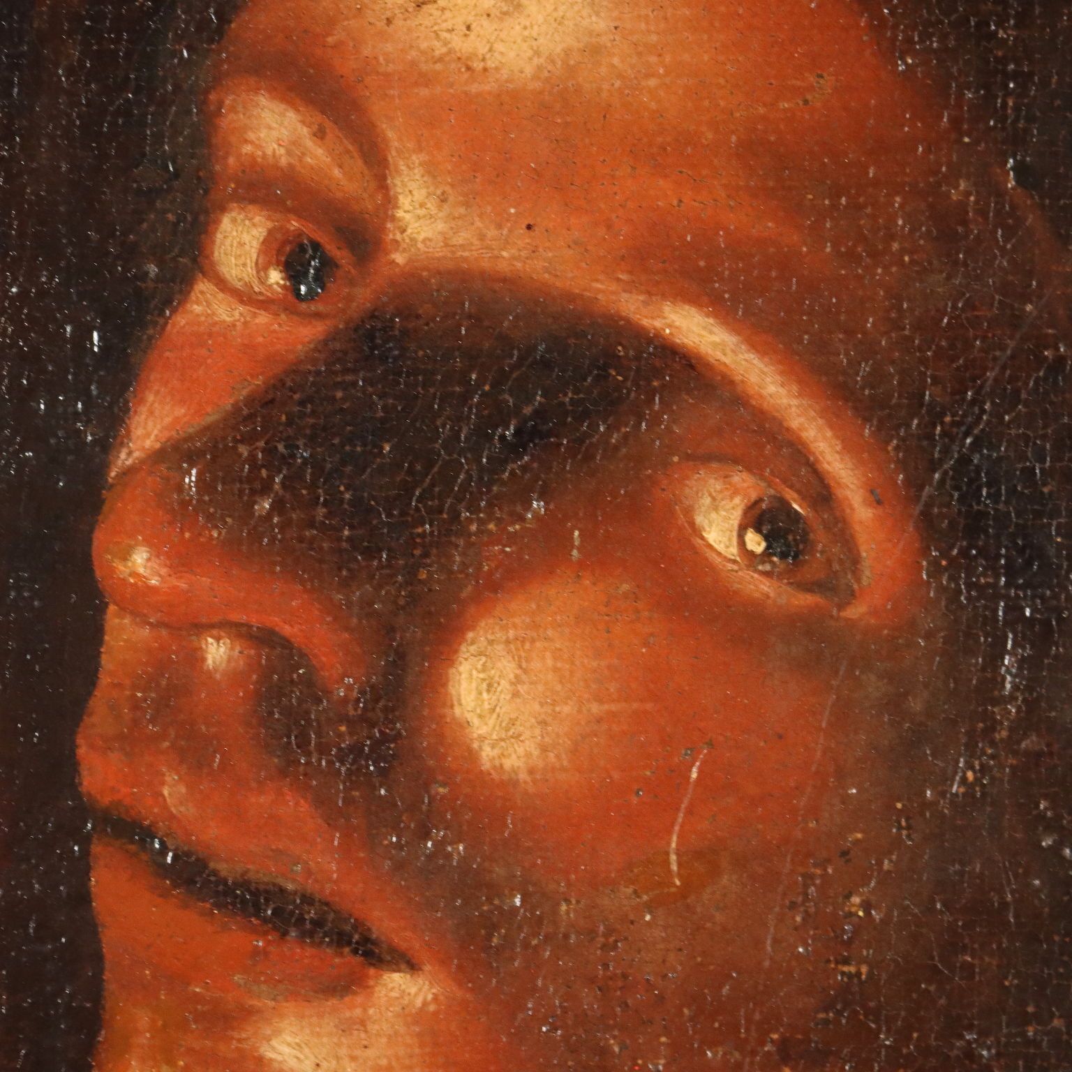 Antique Painting Young Man With A Pipe Oil On Canvas XVIII Century photo Art