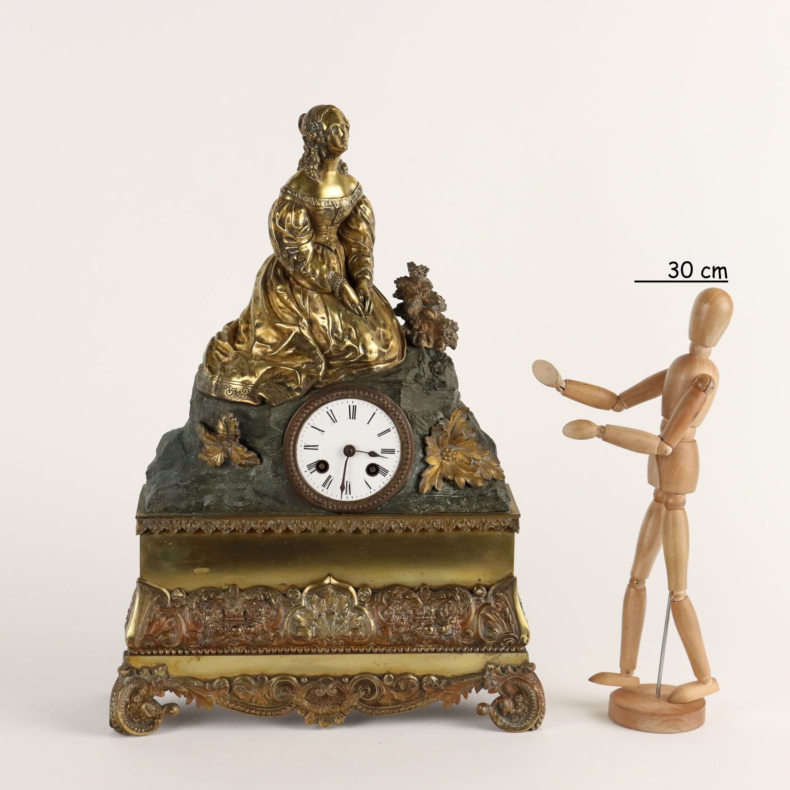 Antique Clock Gilded Bronze With Basement France XIX Century photo furniture