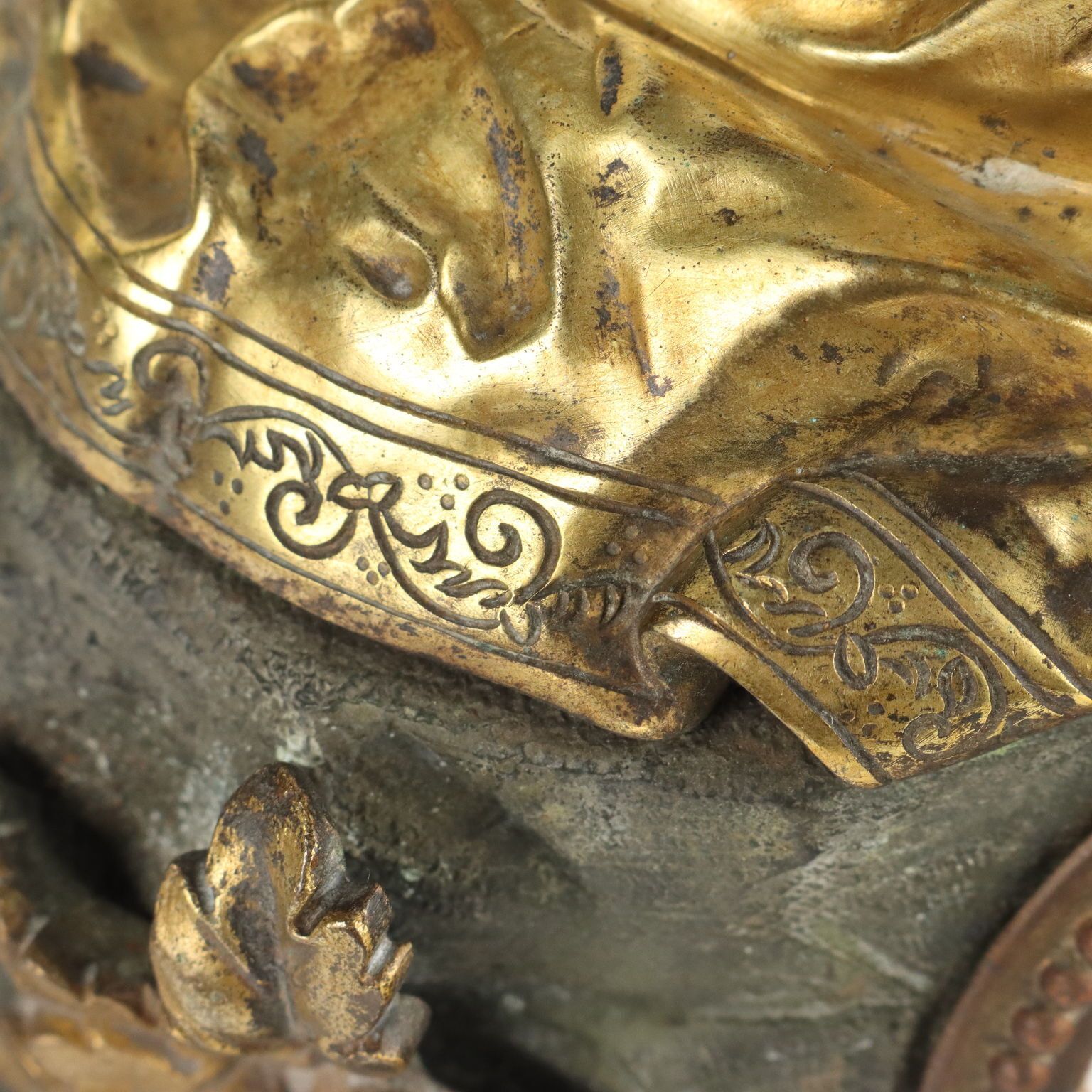 Antique Clock Gilded Bronze With Basement France XIX Century photo vinterior