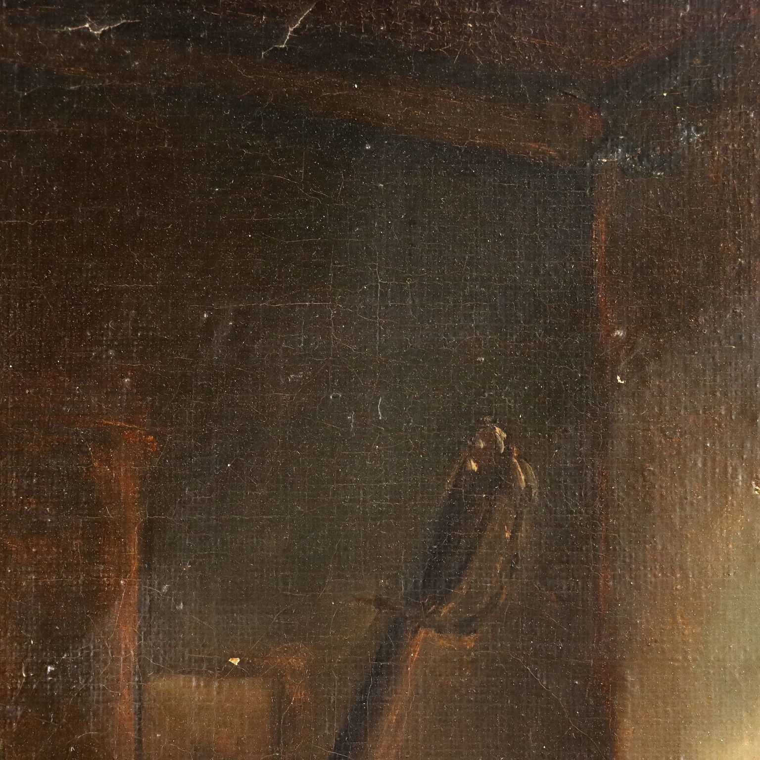 Antique Painting Genre Scene Oil On Canvas French School '800 photo buy