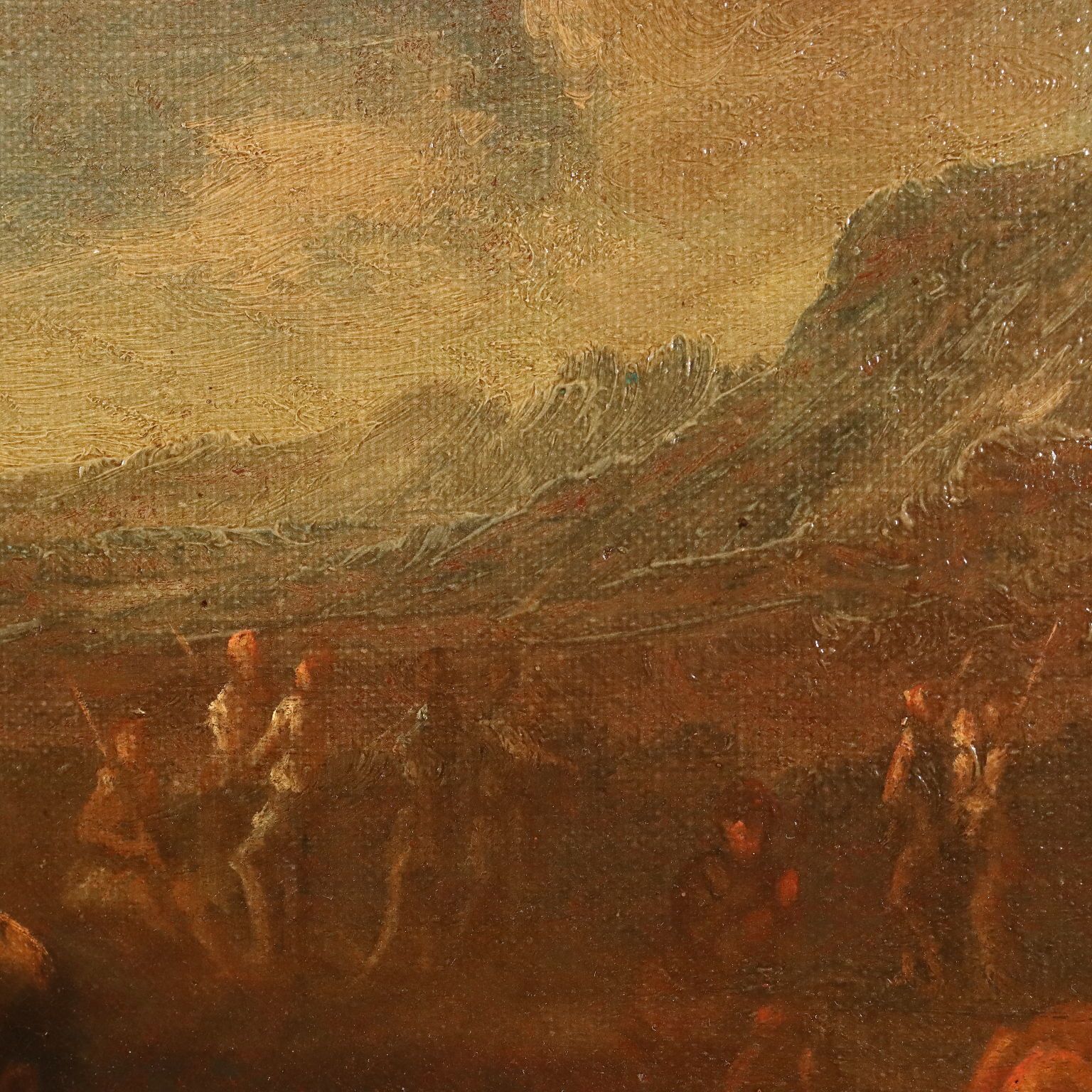 photo furniture Antique Painting With Historical Subject Oil On Canvas XVII Century