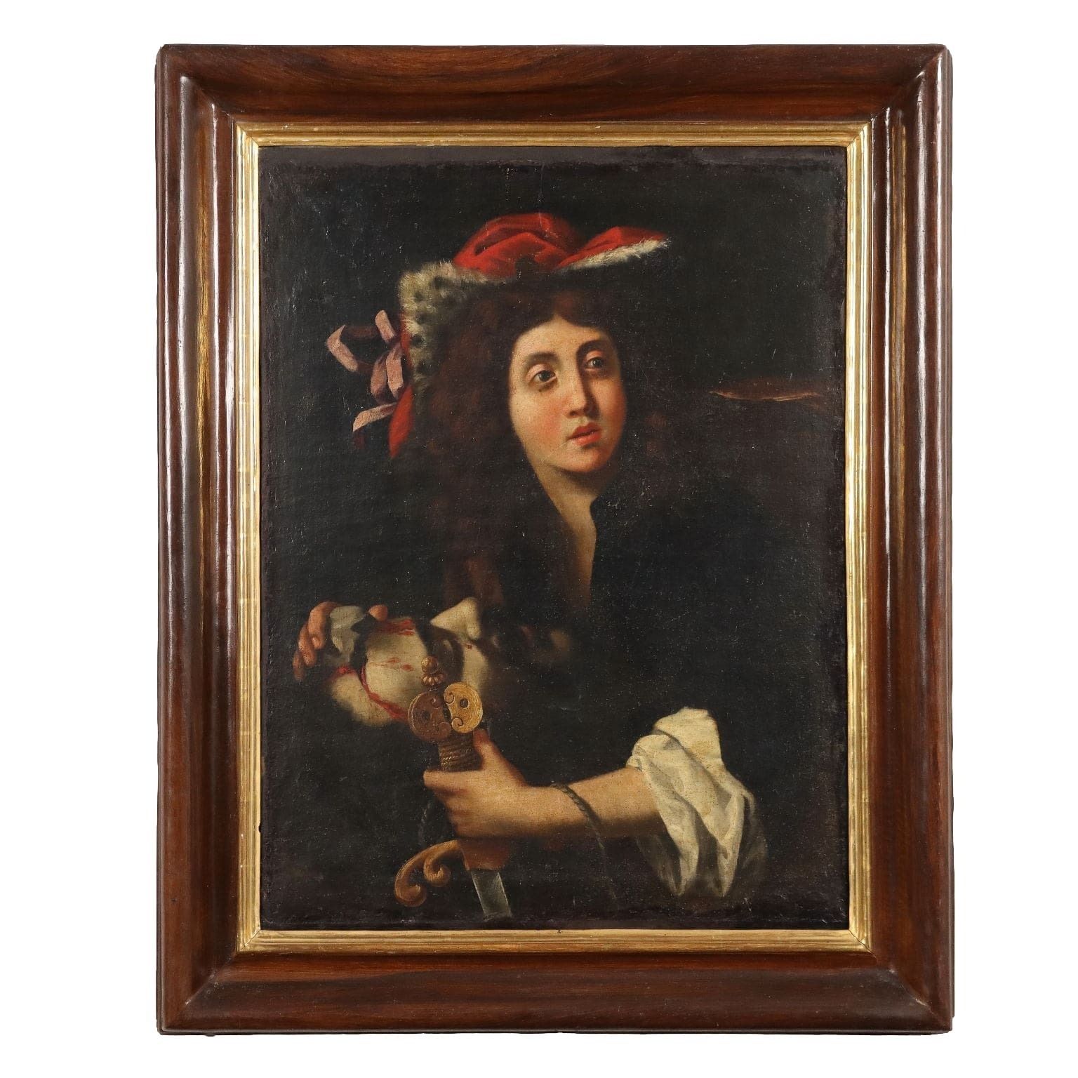 Antique Painting With Religious Subject Oil On Canvas XVIII Century