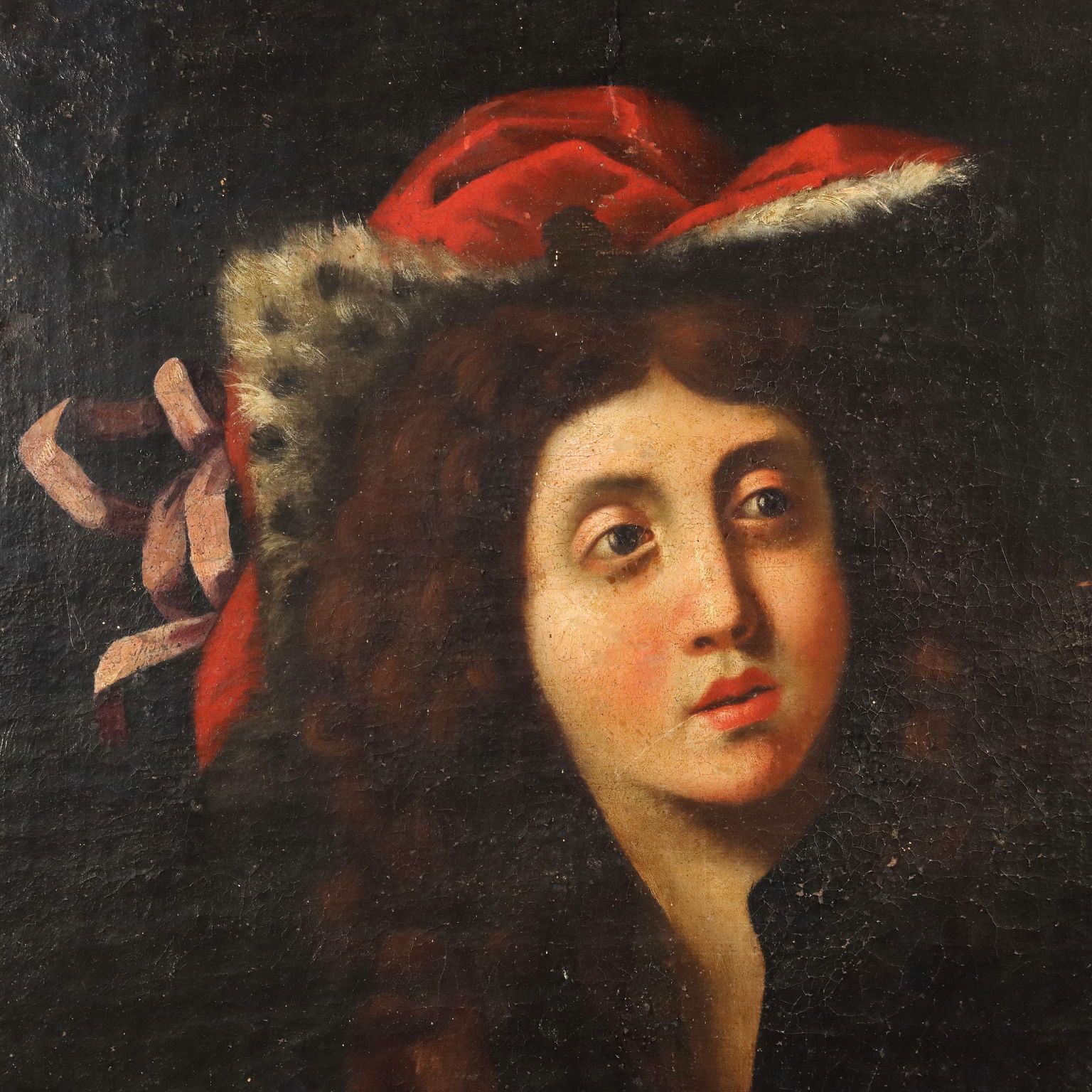 Antique Painting With Religious Subject Oil On Canvas XVIII Century photo for sale