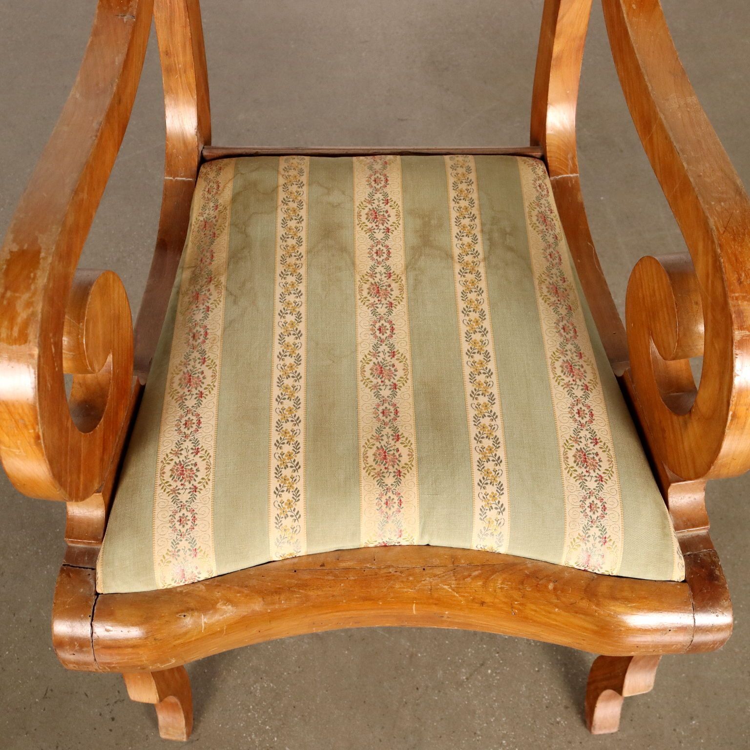 Antique Louis Philippe Armchair Cherrywood Italy XIX Century photo Furniture