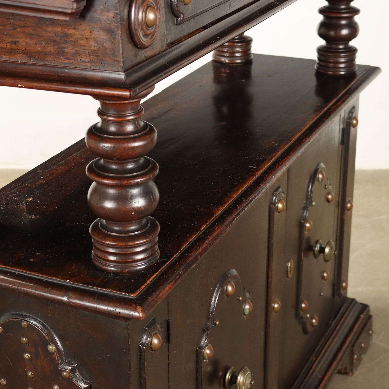 Antique Cupboard With Upper Part Baroque Style Wood '900 photo vinterior