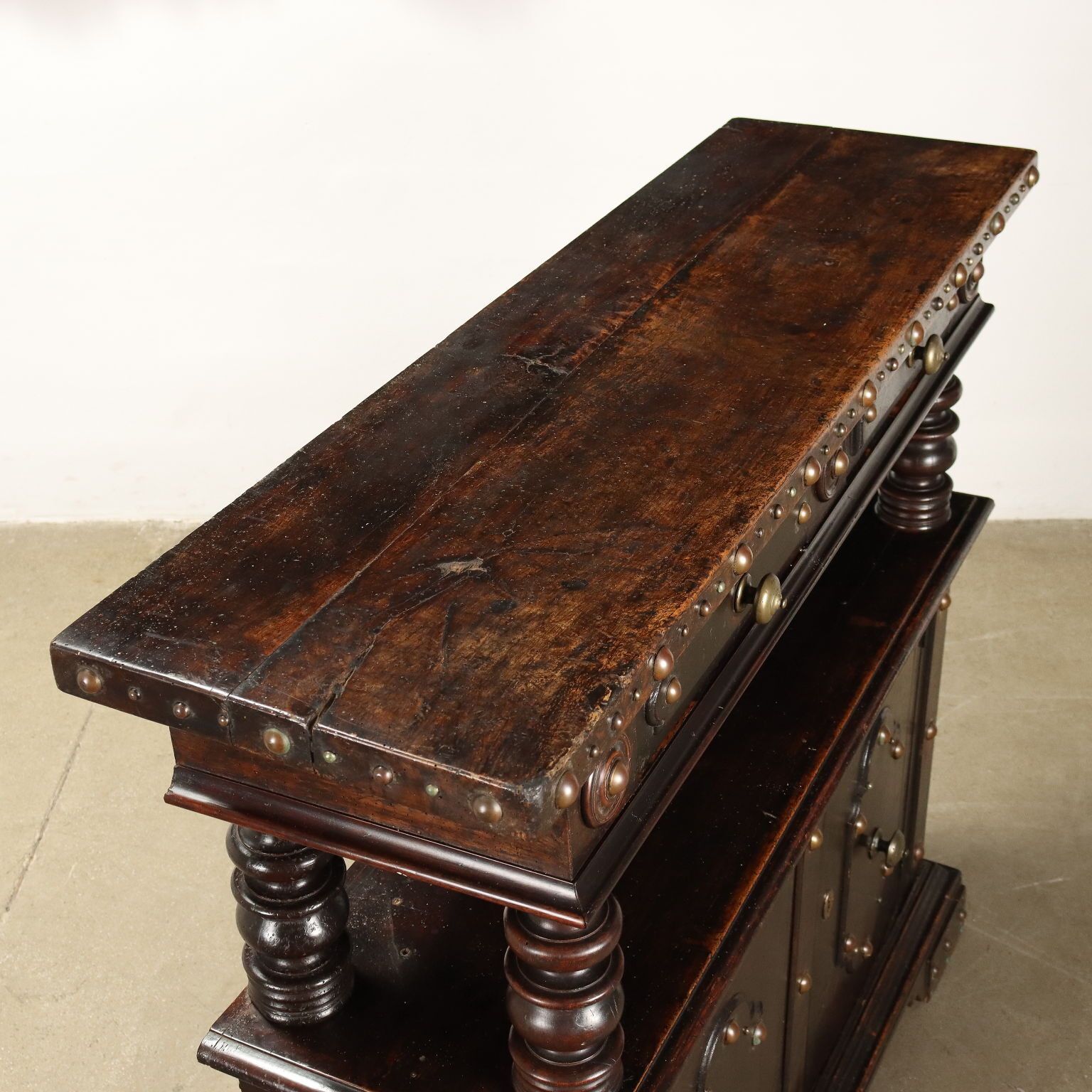 photo for sale Antique Cupboard With Upper Part Baroque Style Wood '900