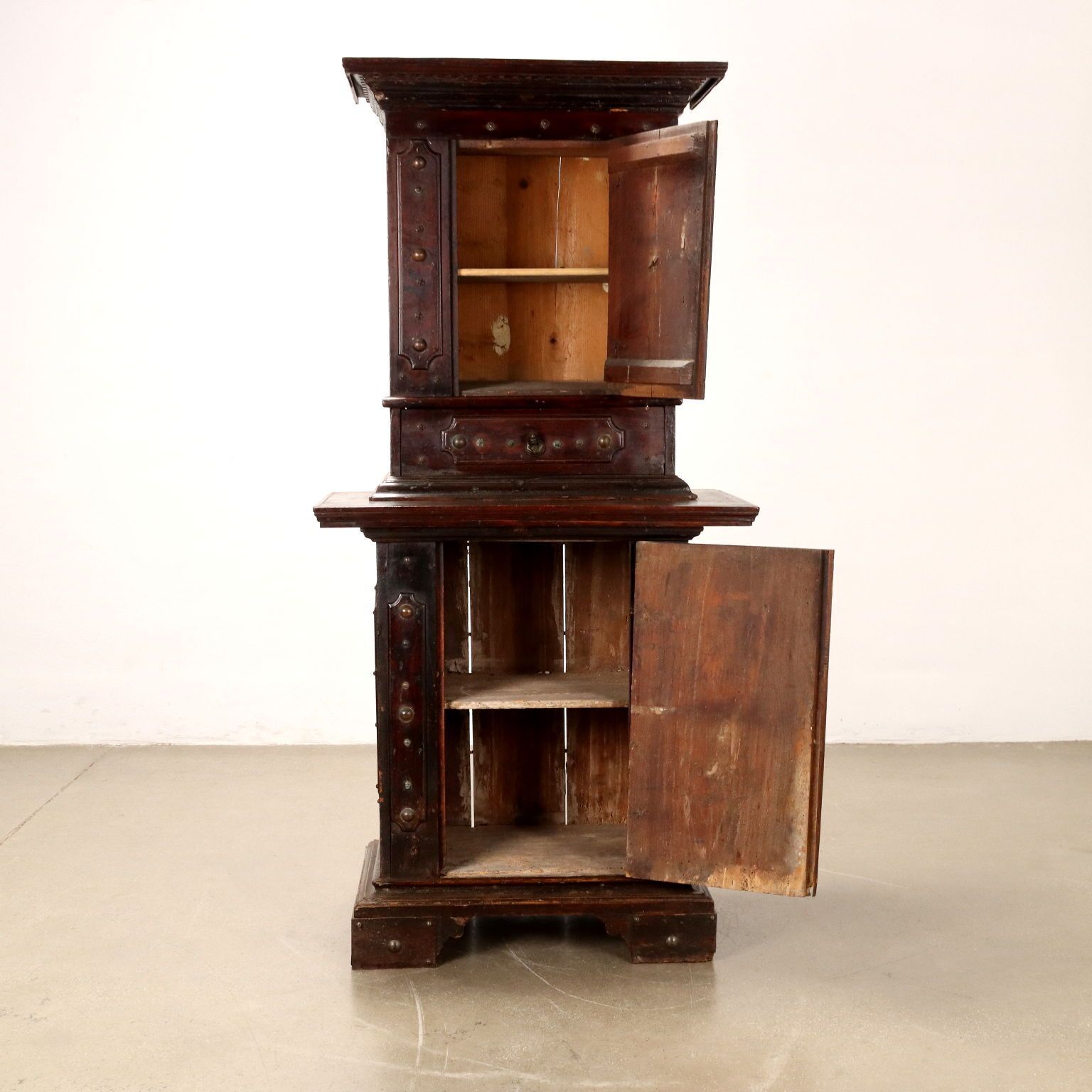 Antique Neo Baroque Cupboard Silver Fir Italy XIX Century photo for sale