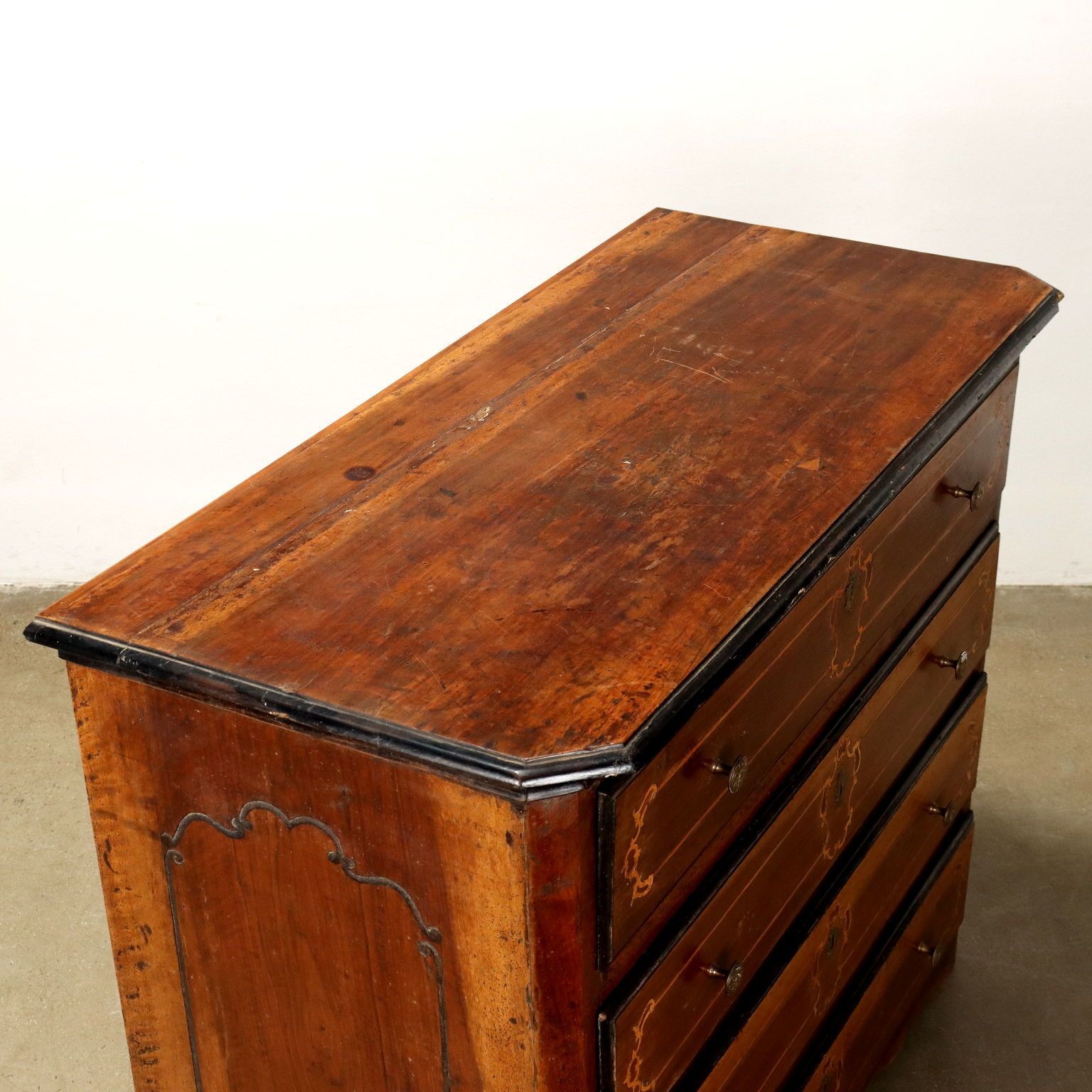 Antique Chest Of Drawers Walnut 4 Drawers Italy XVIII Century photo vintage