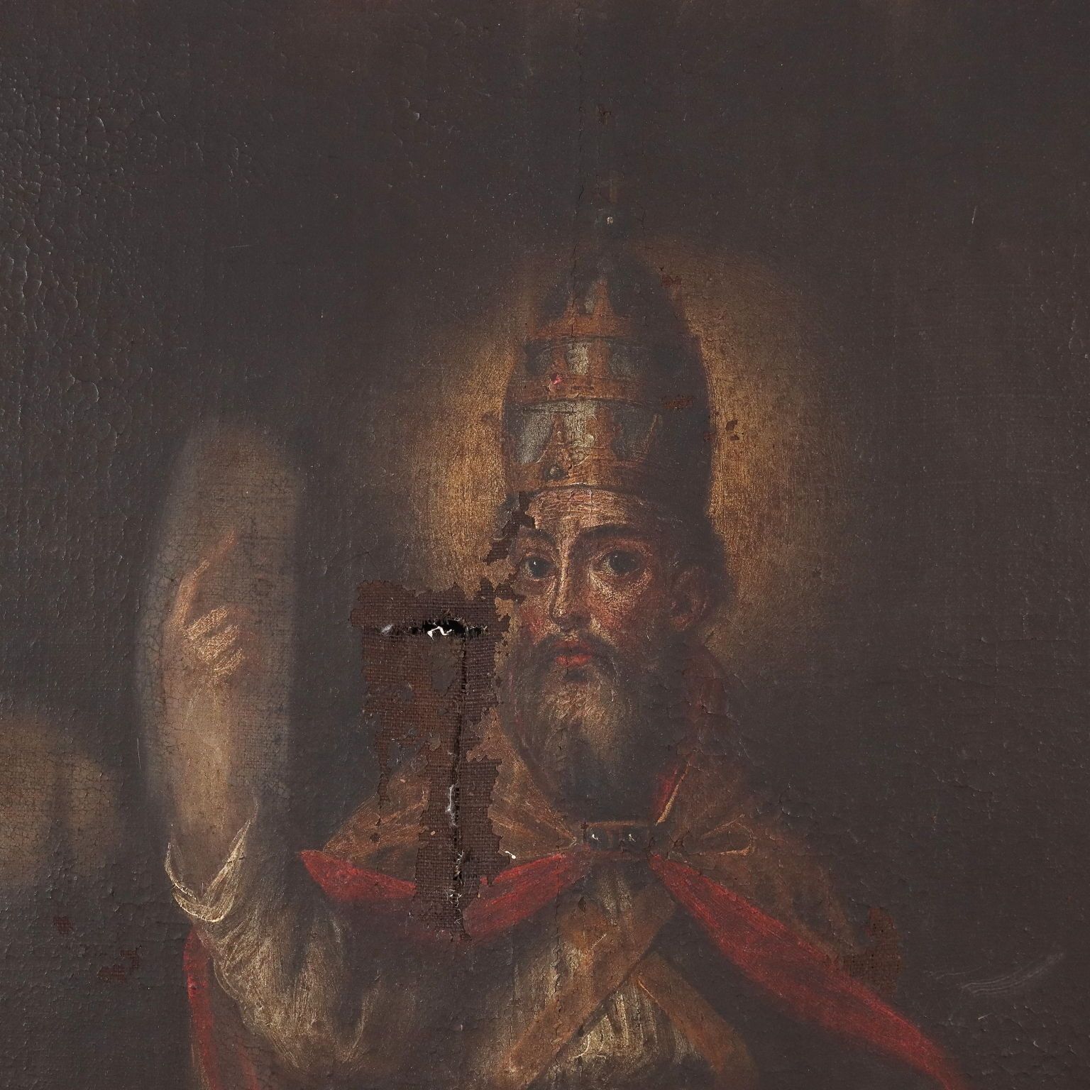 Antique Painting Religious Subject Oil On Canvas Italy XVII Century photo for sale