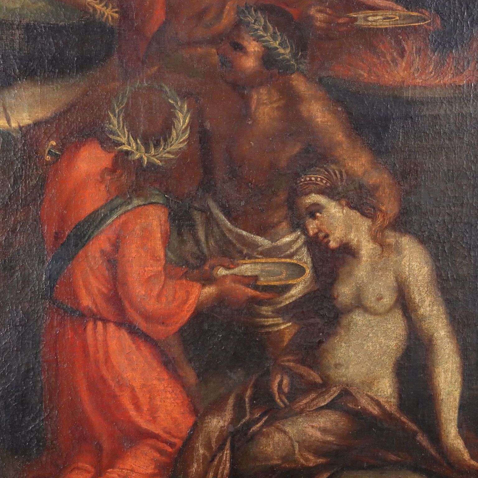 Antique Painting Religious Subject Oil On Canvas XVII Century photo 4450.0