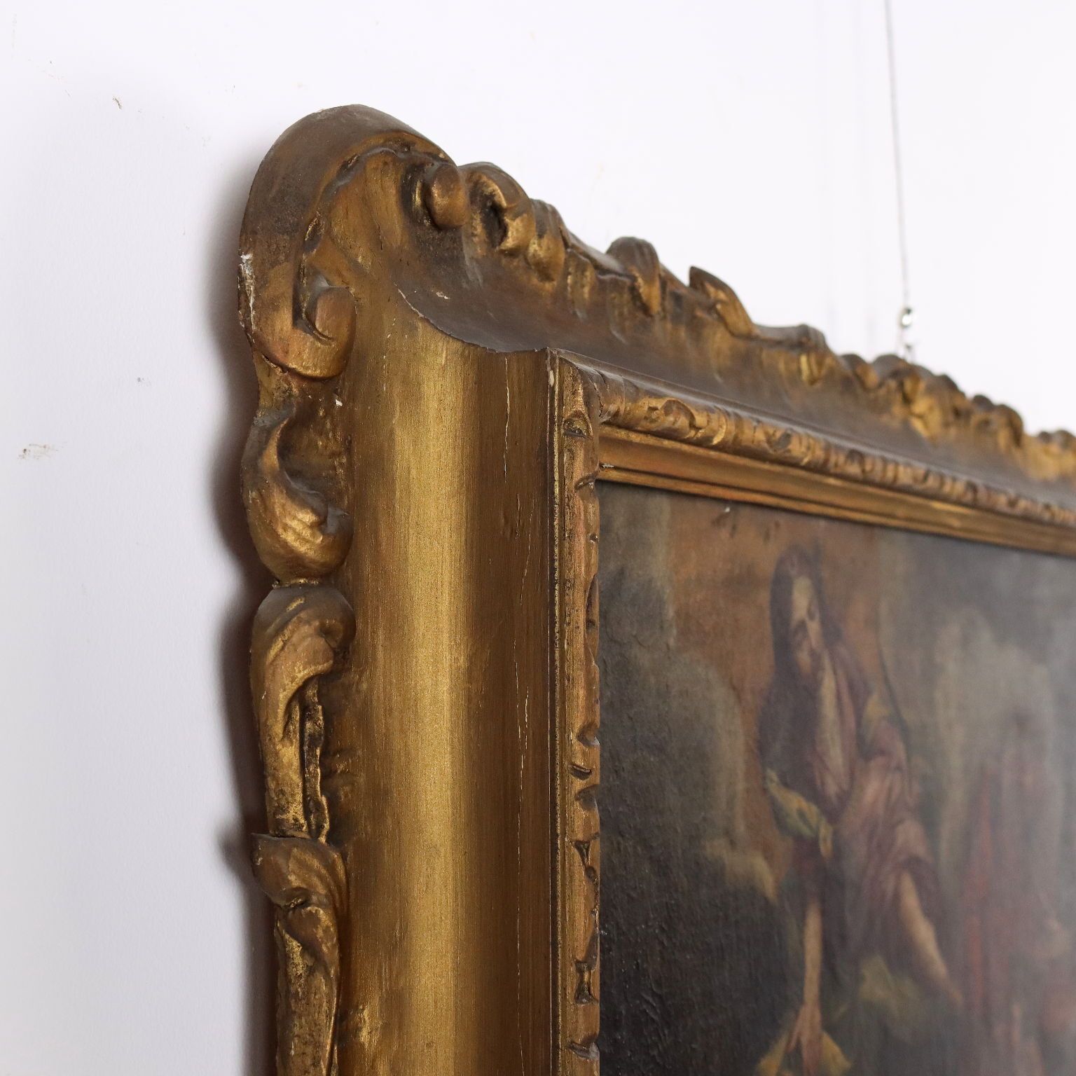 Art Antique Painting Religious Subject Oil On Canvas XVII Century photo
