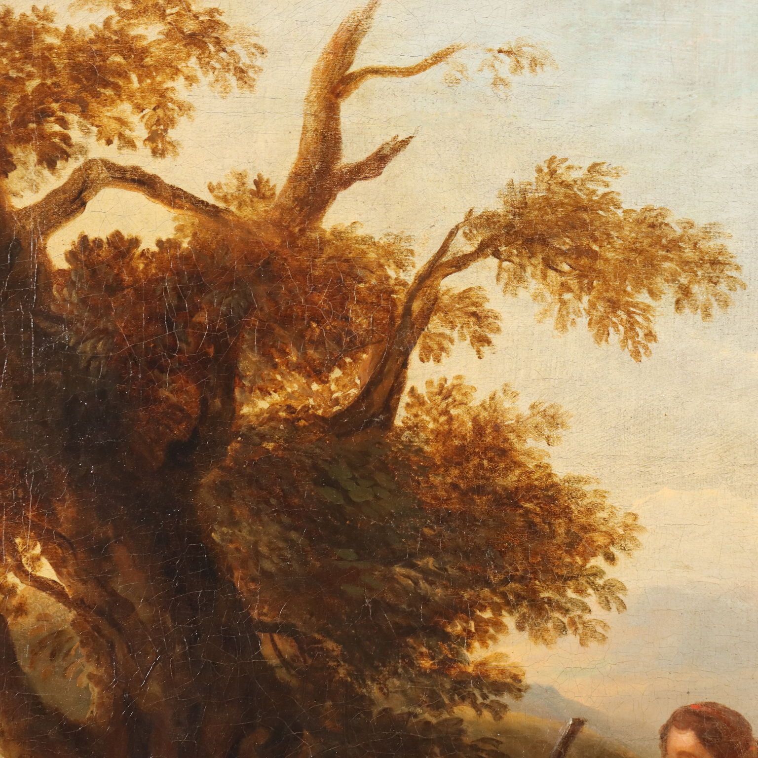Antique Painting Michiel Caree Oil On Canvas Landscape XVIII Century photo vintage