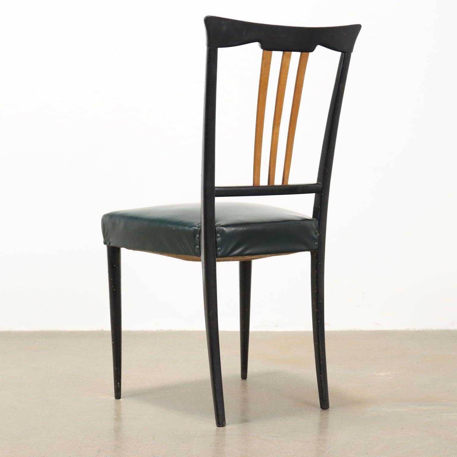 photo furniture Vintage Chairs Wood Leatherette Italy 1950s