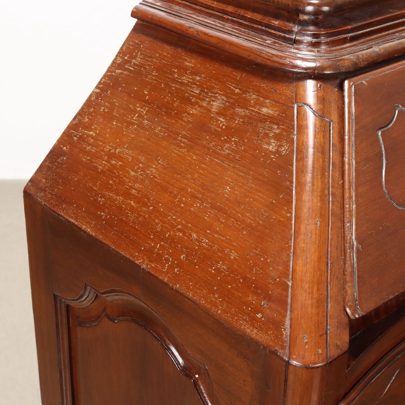Antique Baroque Flap Cabinet Walnut Parma Italy XVIII Century photo Furniture