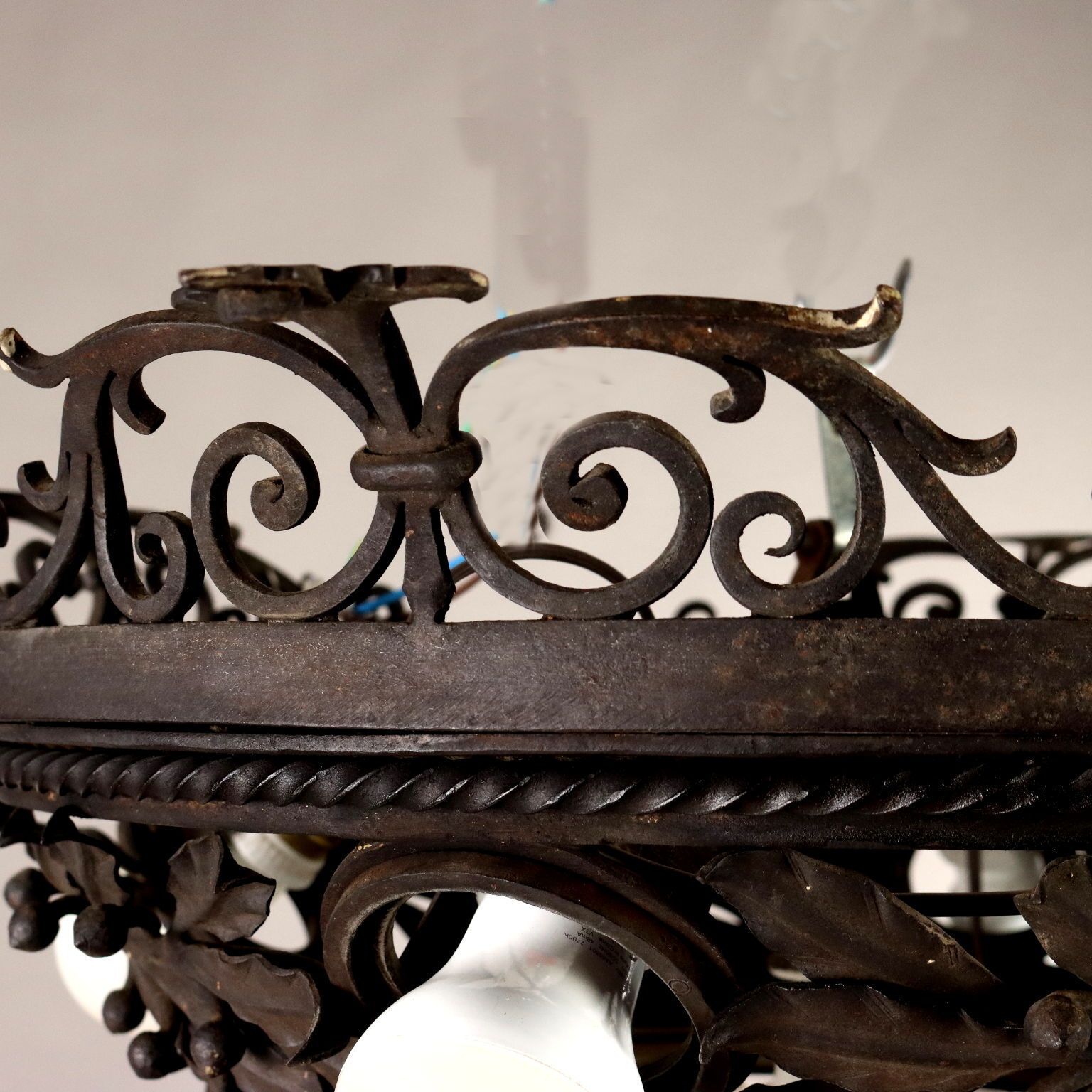 Chandelier Art Nouveau Wrought Iron XX Century photo buy