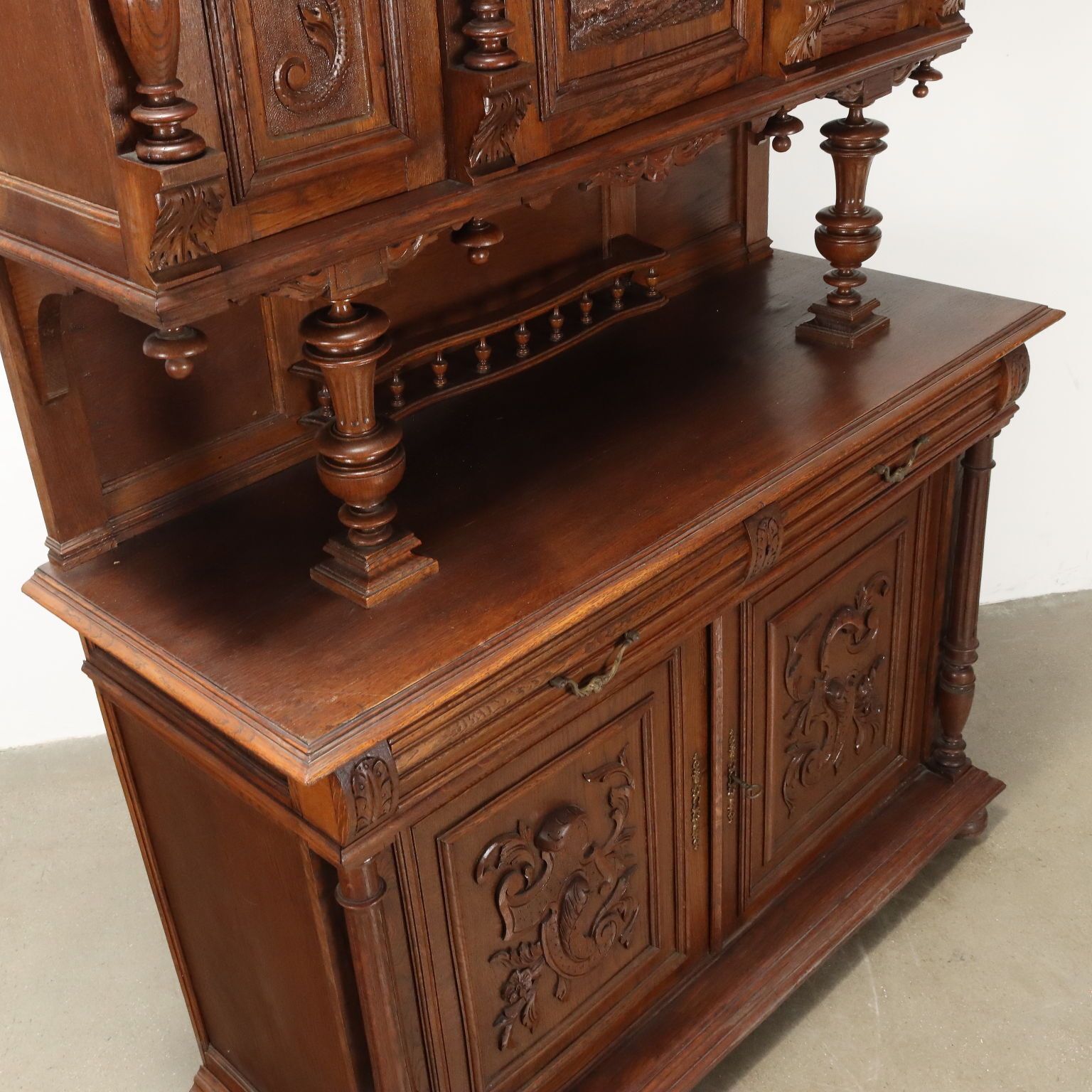 Antique Cupboard Neo Renaissance Style Oak France XIX Century photo vintage