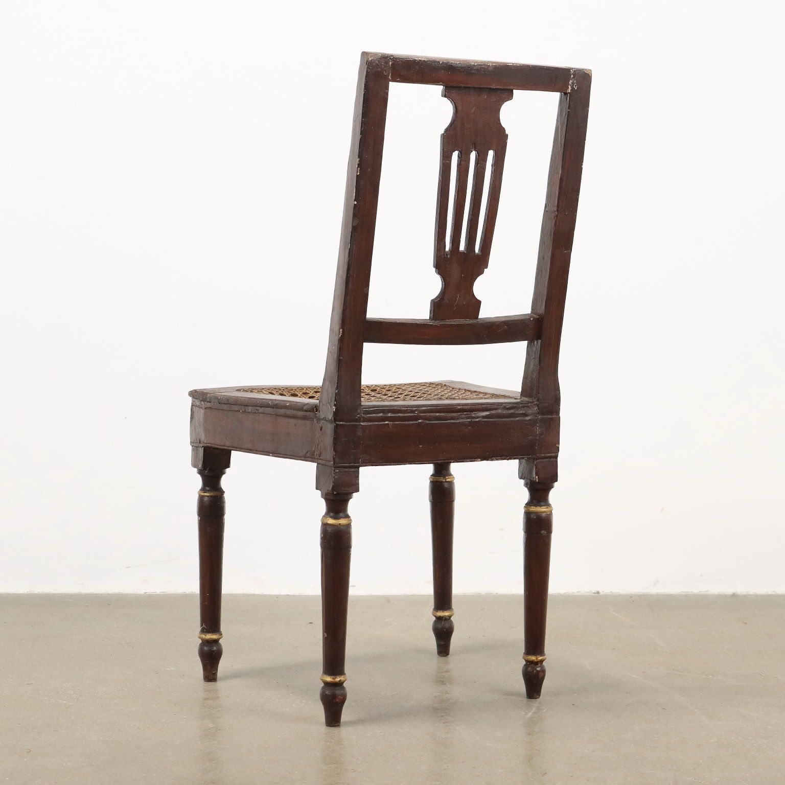 photo furniture Antique Neo Classical Chairs Walnut Metal Italy XVIII Century