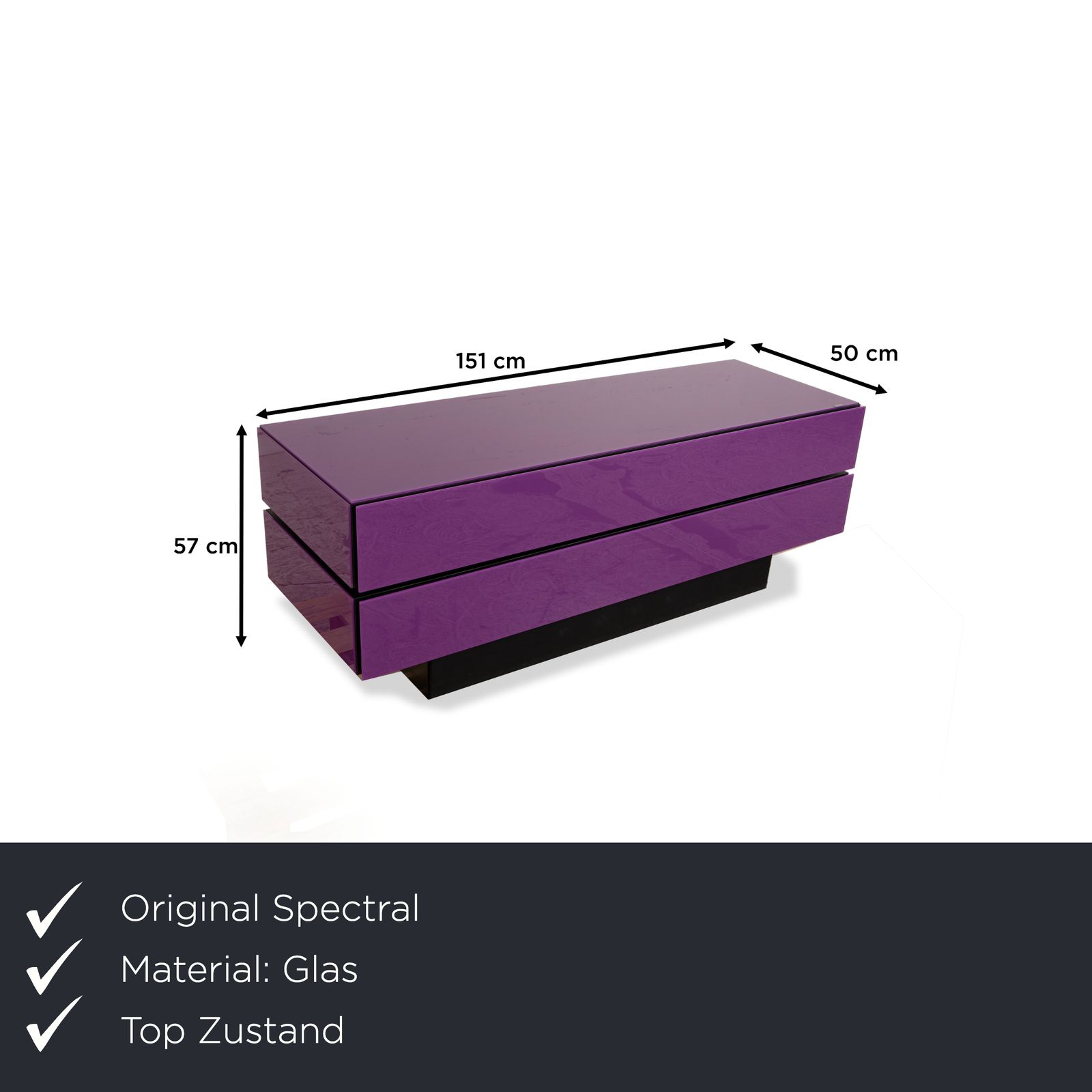 Spectral Brick Br 1502 Glass Sideboard Purple Canton Hifi Board Lowboard Mediaboard photo furniture
