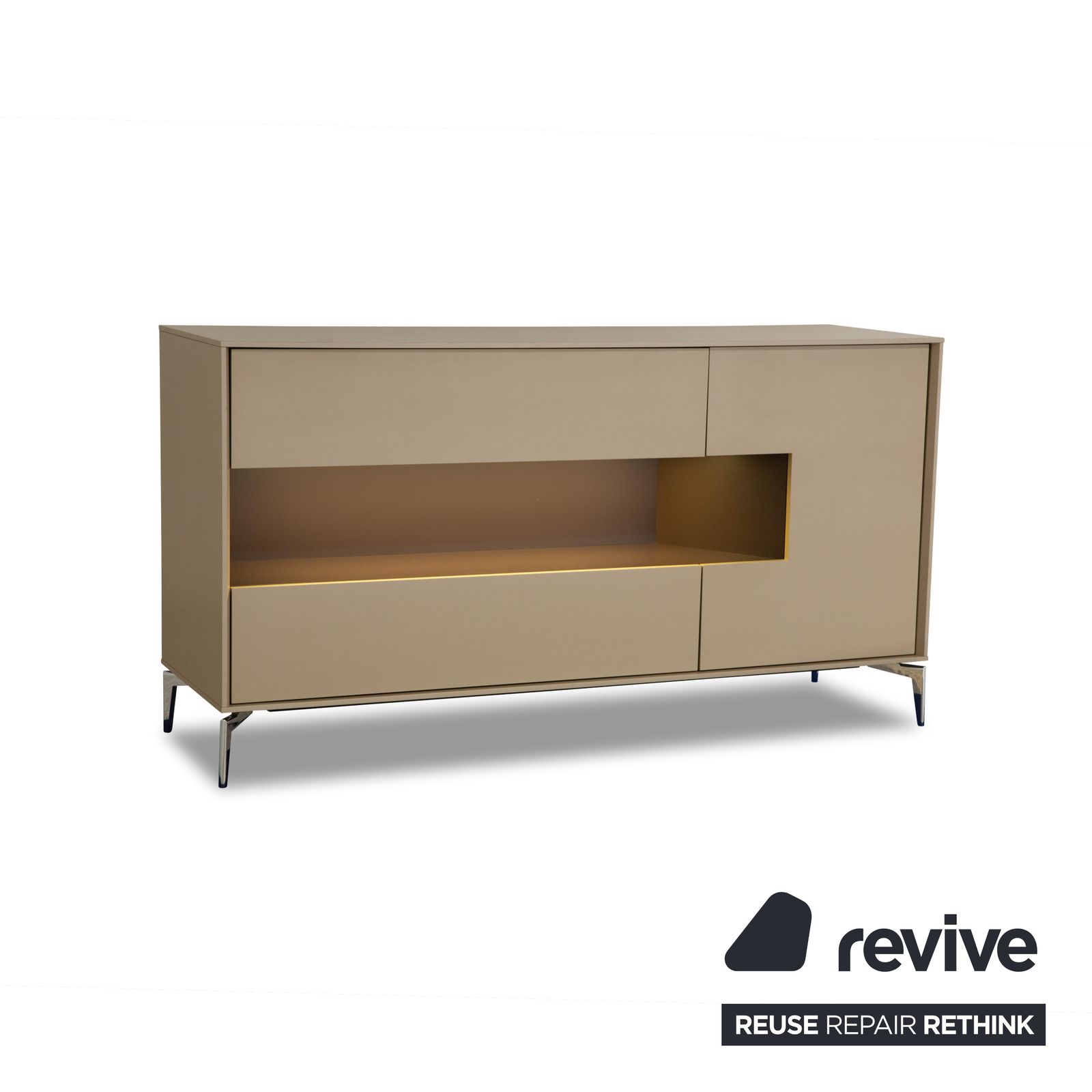 Buffet Slot Christine Kröncke en bois beige, éclairage indirect photo Mobilier