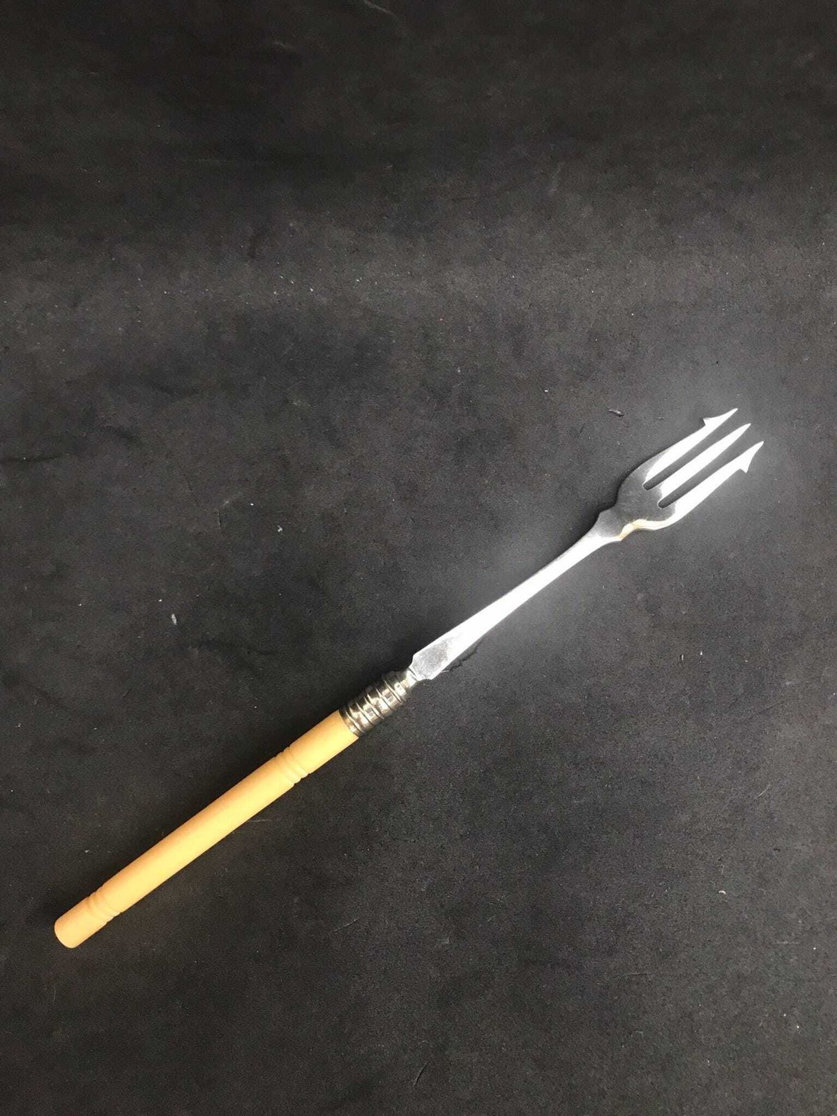 Pickle Fork Antique English Silver Plated Handled Pickle Fork C.1880 Victorian Gift For Him Olives Fork Bar Accessory Meat Server