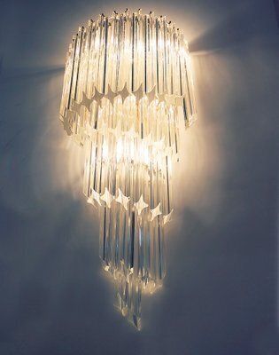 Gilt Brass & Crystal Chandelier By Paolo Venini For Camer, 1960s photo Lighting