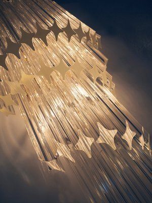 Gilt Brass & Crystal Chandelier By Paolo Venini For Camer, 1960s photo 1865.0