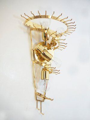 Gilt Brass & Crystal Chandelier By Paolo Venini For Camer, 1960s photo buy