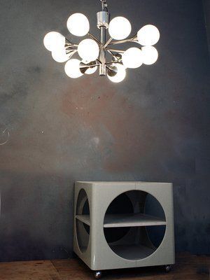 Space Age German Glass And Chrome Sputnik Ceiling Lamp From Kaiser Idell / Kaiser Leuchten, 1970s photo furniture