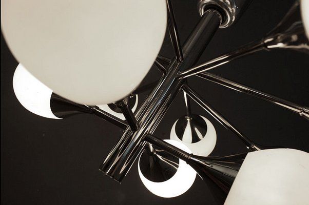 Space Age German Glass And Chrome Sputnik Ceiling Lamp From Kaiser Idell / Kaiser Leuchten, 1970s photo 1877.0