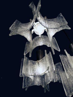 Frosted Murano Glass And Chrome Pendant Lamp From Kaiser Idell / Kaiser Leuchten, 1960s photo vinterior