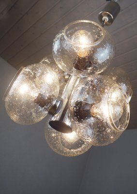 Space Age Glass And Chrome Chandelier From Veb Deutsche Werkstätten Hellerau, 1960s photo furniture