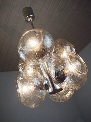 photo furniture Space Age Glass And Chrome Chandelier From Veb Deutsche Werkstätten Hellerau, 1960s