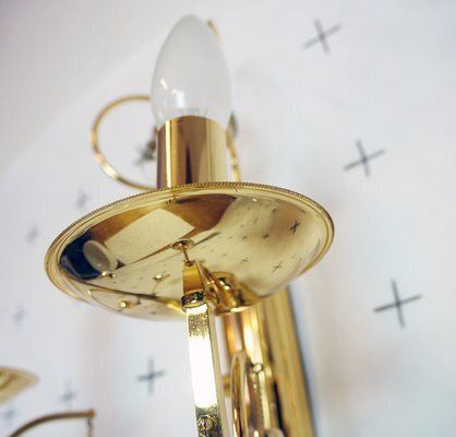 Italian Crystal And Gilded Brass Sconces By Gaetano Sciolari For Sciolari, 1960s, Set Of 2 photo vintage