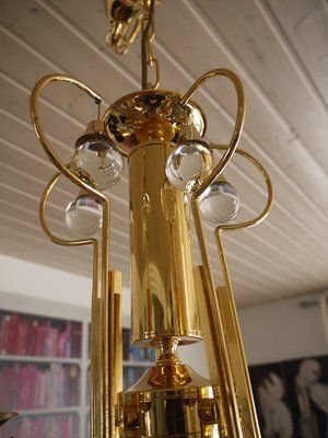 Italian Crystal And Brass Chandelier By Gaetano Sciolari For Sciolari, 1960s photo buy