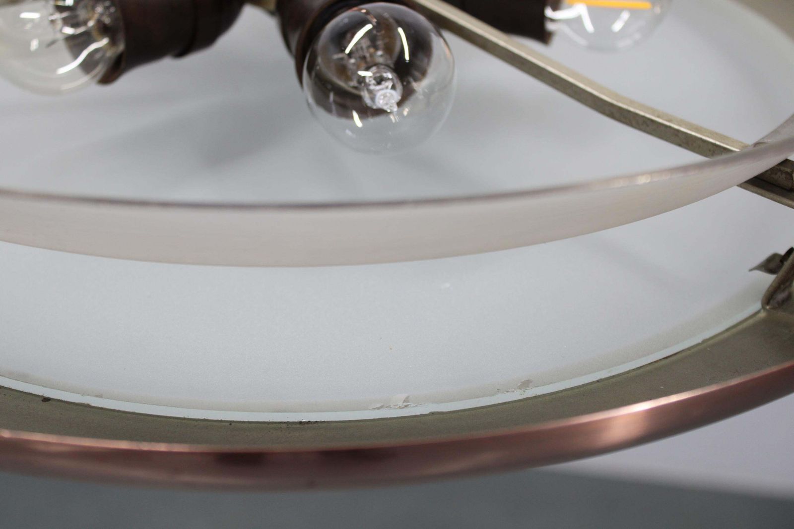 1930s Bauhaus "Ufo" Chandelier In Copper Finish By Josef Hurka, Czechoslovakia photo vintage