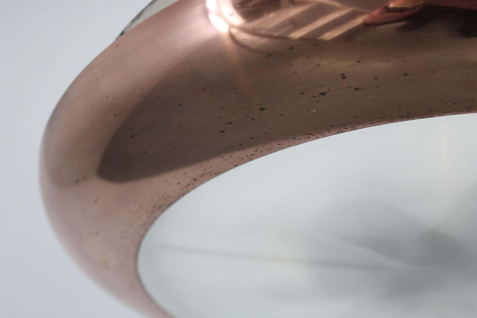 photo for sale 1930s Bauhaus "Ufo" Chandelier In Copper Finish By Josef Hurka, Czechoslovakia