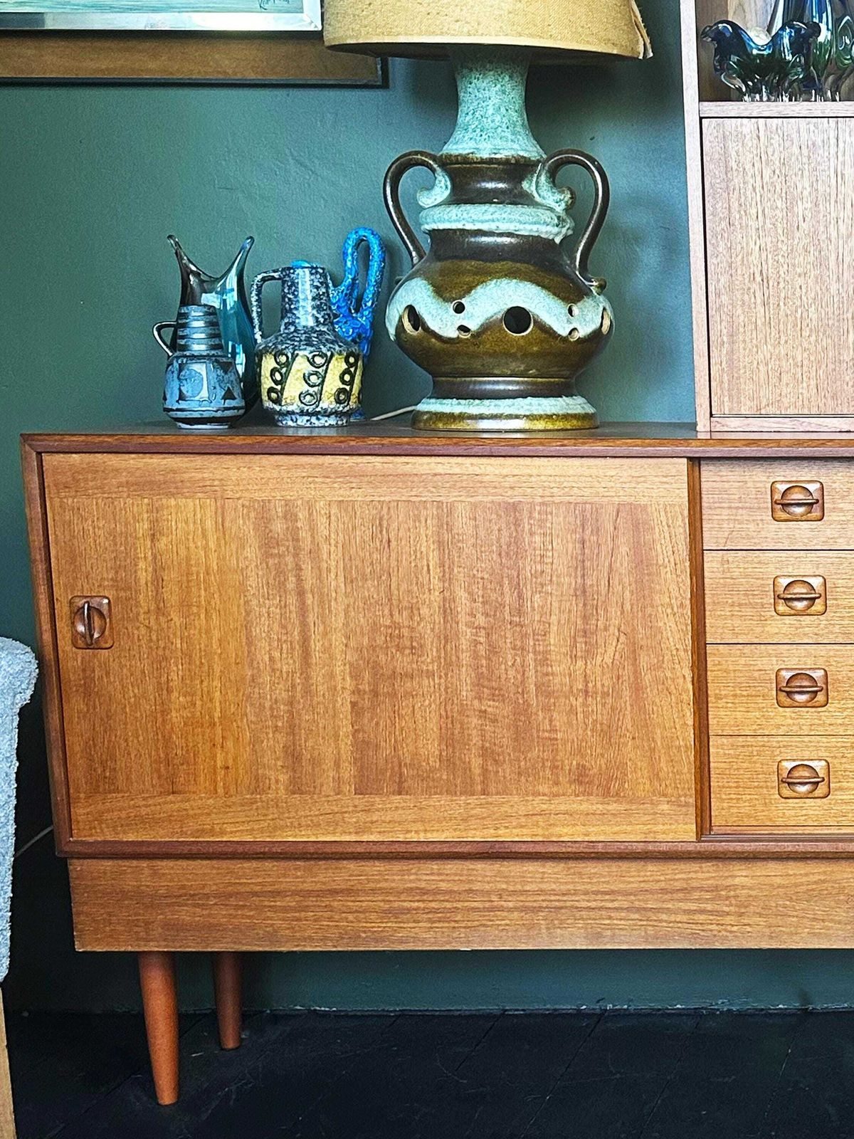 Mid Century Danish Teak Wall Unit By Clausen & Son For Silkeborg Circa 1960 Vintage Storage photo for sale