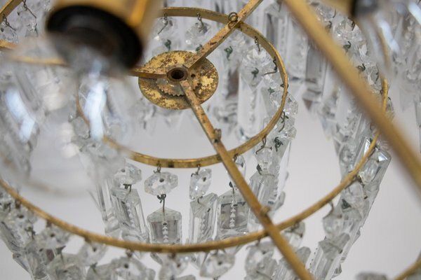 photo vintage Swarovski Crystal & Brass Chandelier Attributed To Palwa, Germany, 1960s
