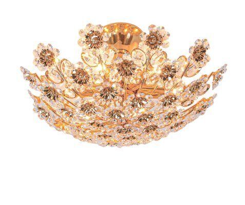 17 Semi Flush Mount In Swarovski Crystal And Gilt Brass From Palwa, 1960s photo 3605.0