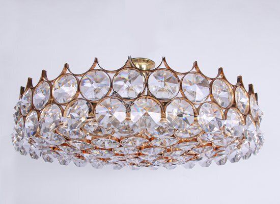 27 Semi Chandelier In Swarovski Crystal And Brass From Palwa, 1960s photo 12731.0